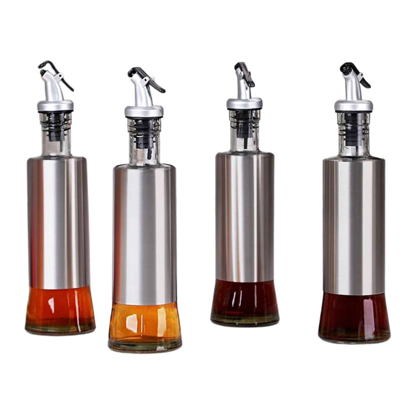 500ml Oil Dispenser Glass Bottle With 304 Stainless Steel Oil Bottle Pouring Funnel No-Drip Oil Bottle Botol Minyak Stee