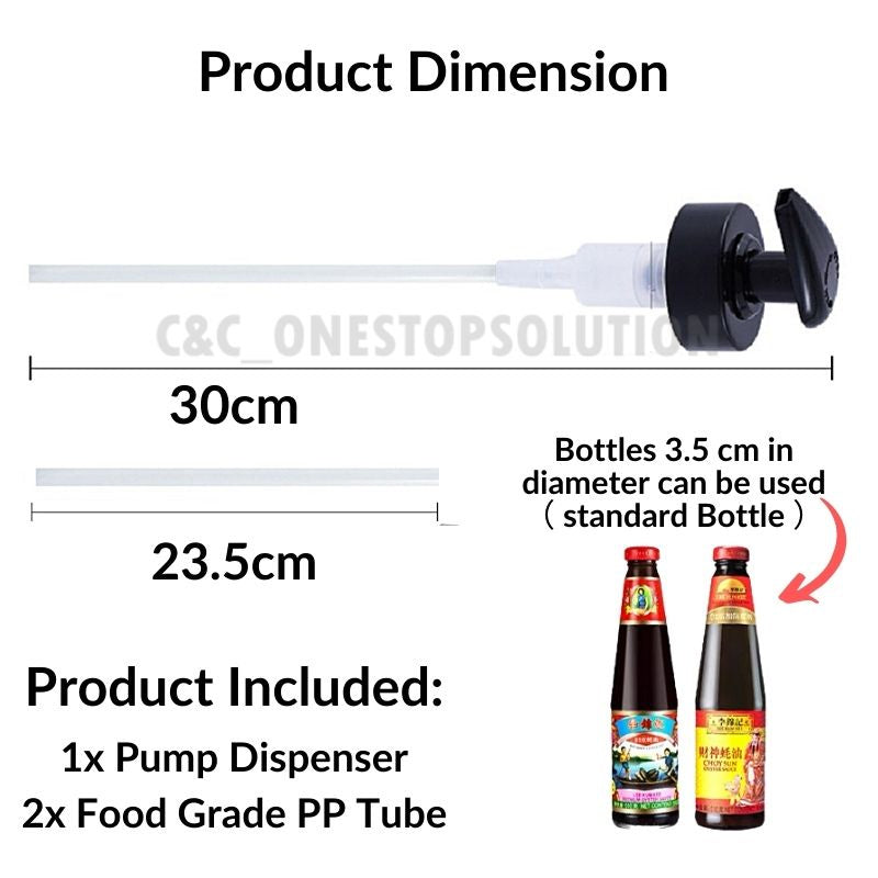 C&C Household Oyster Sauce Pump Head Oil Chili Tomato Sauce Bottle Mouth Squeezer Soy Sauce Curry Dispenser Kitchen Tool