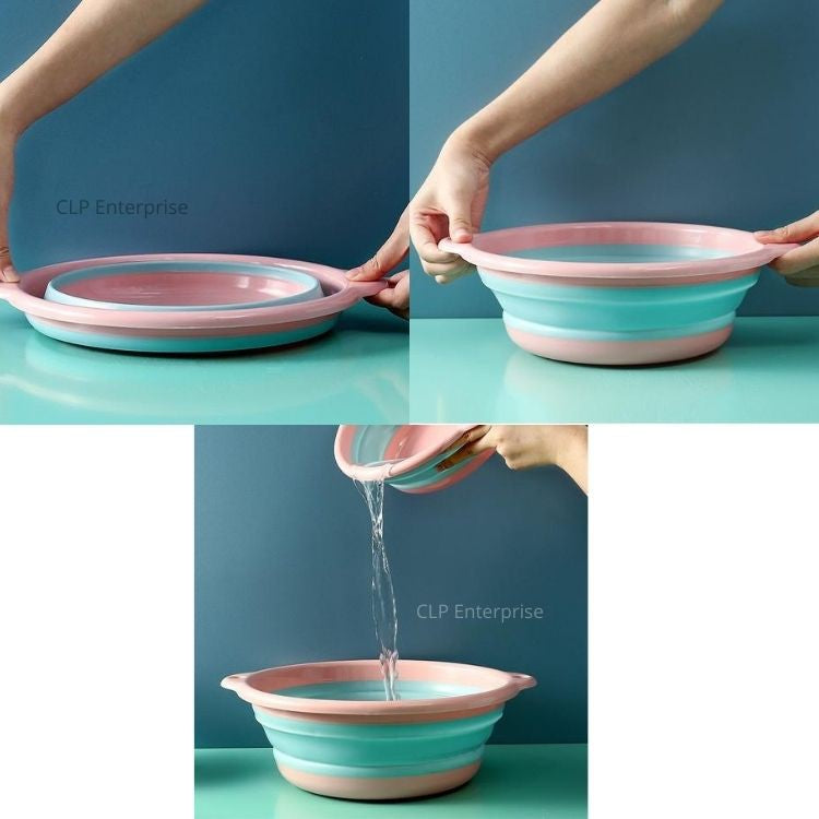 TRAVEL Multipurpose Foldable wash basin Portable Household Large Collapsible Travel Face Washing Bucket Dish Tub