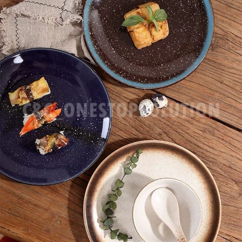 C&C Japanese Plate Ceramic Tableware Japanese Tableware Home Restaurant Kiln Ceramic Snack Plate Seramik Pinggan