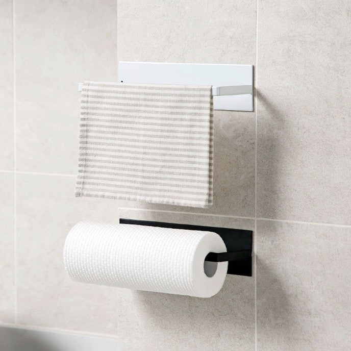 C&C UPGRADED Kitchen Tissue Paper Hanger Rack Toilet Paper Roll Holder Cabinet Rag Hanging Holder Bathroom Organizer
