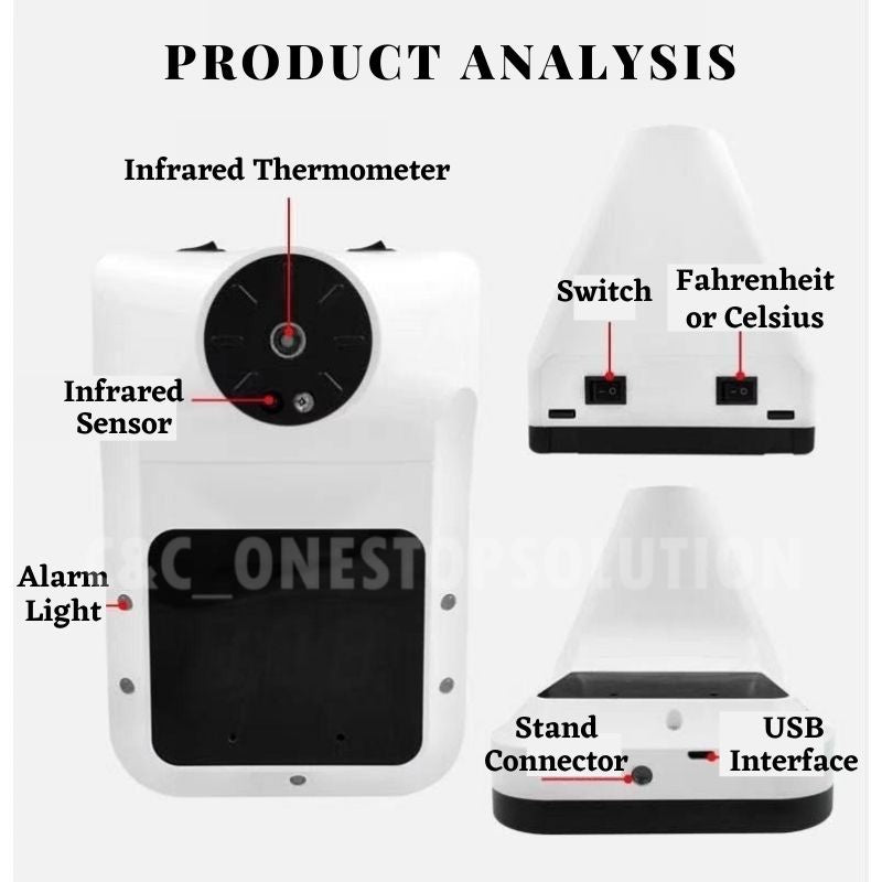 Q3 PRO Non-contact Automatic Infrared Thermometer With Tripod Stand Meter Suhu Badan Automatic
