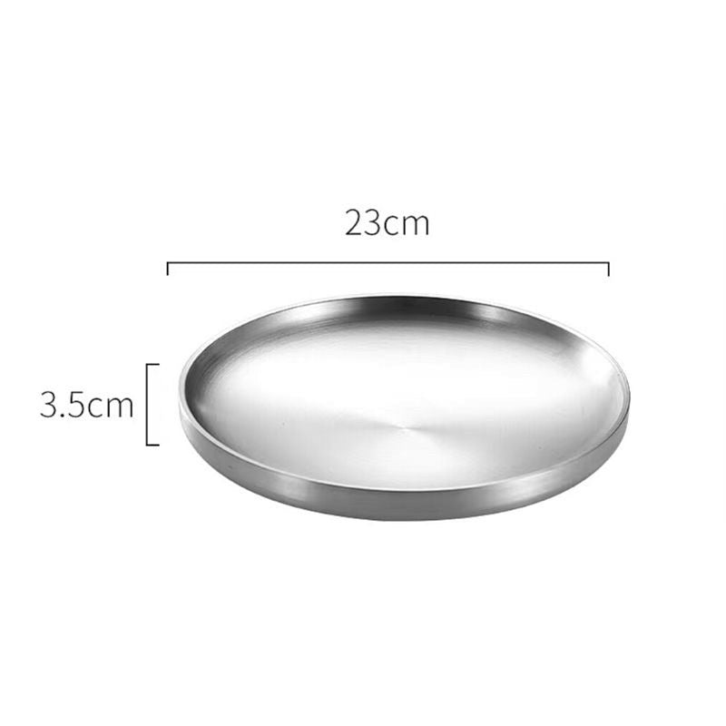 C&C Korea Stainless Steel Plate Stainless Steel Round Plate Breakfast Plate Steak Plate Dinner Plate Dessert Plate