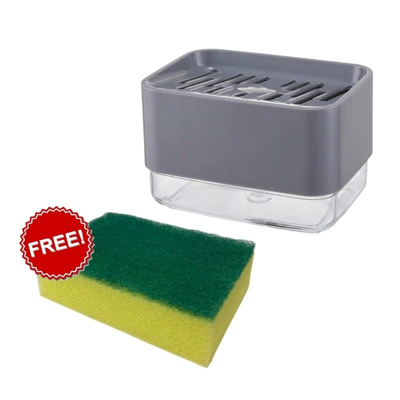 C&C Soap Dispenser Manual Press Soap Pump Liquid Soap Dispenser With Sponge Kitchen Soap Holder Pam Sabun Pinggan