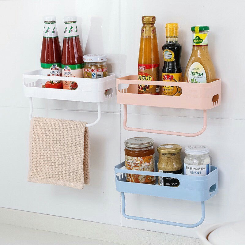 C&C 3pcs/Set Strong Suction Storage Wall Rack Bathroom Kitchen Mounted Basket Holder Rak Sabun