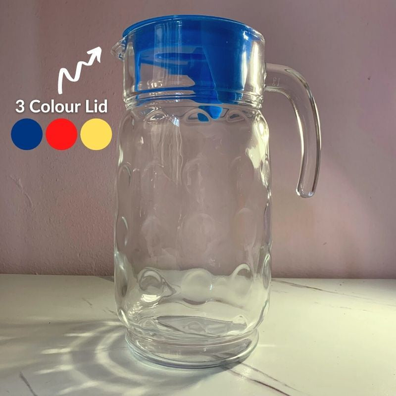 1800ml Glass Water Jug Pitcher With Lid Serving Jar Drinking Jar Fruit Juice Ice Tea Cold Water Beverages Jug Syrup Jar