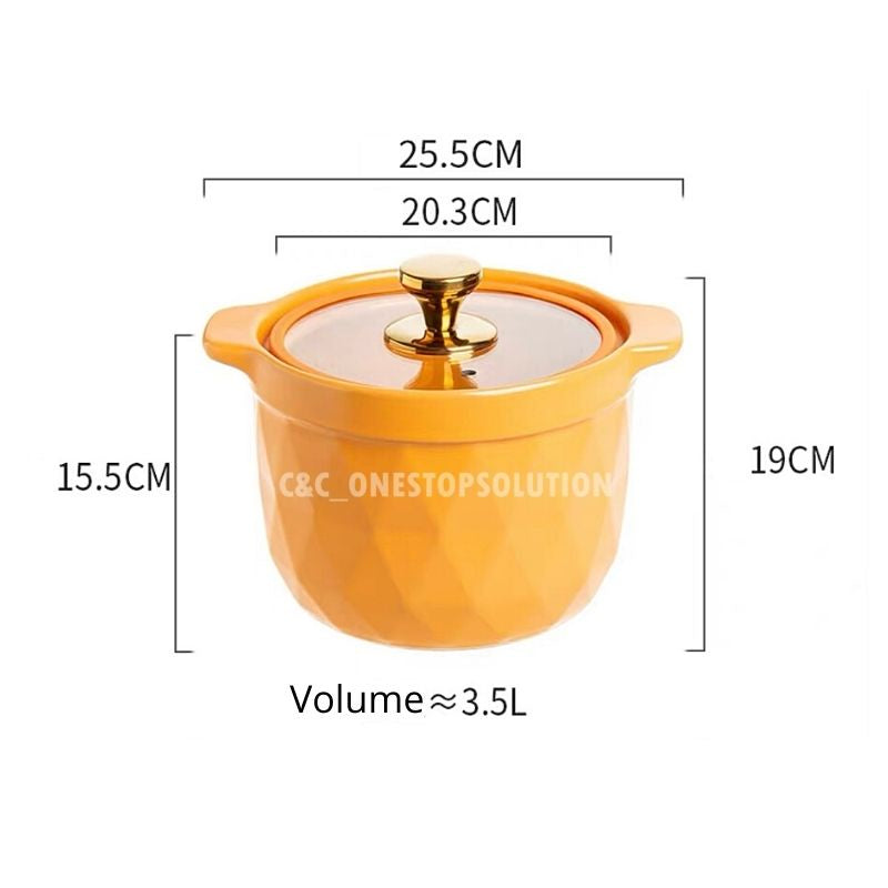 C&C Nordic Casserole Pot Clay Pot Ceramic Pot Ceramic Cookware Pixie Cooking Stew Pot Soup Pot Stockpot Periuk Tanah