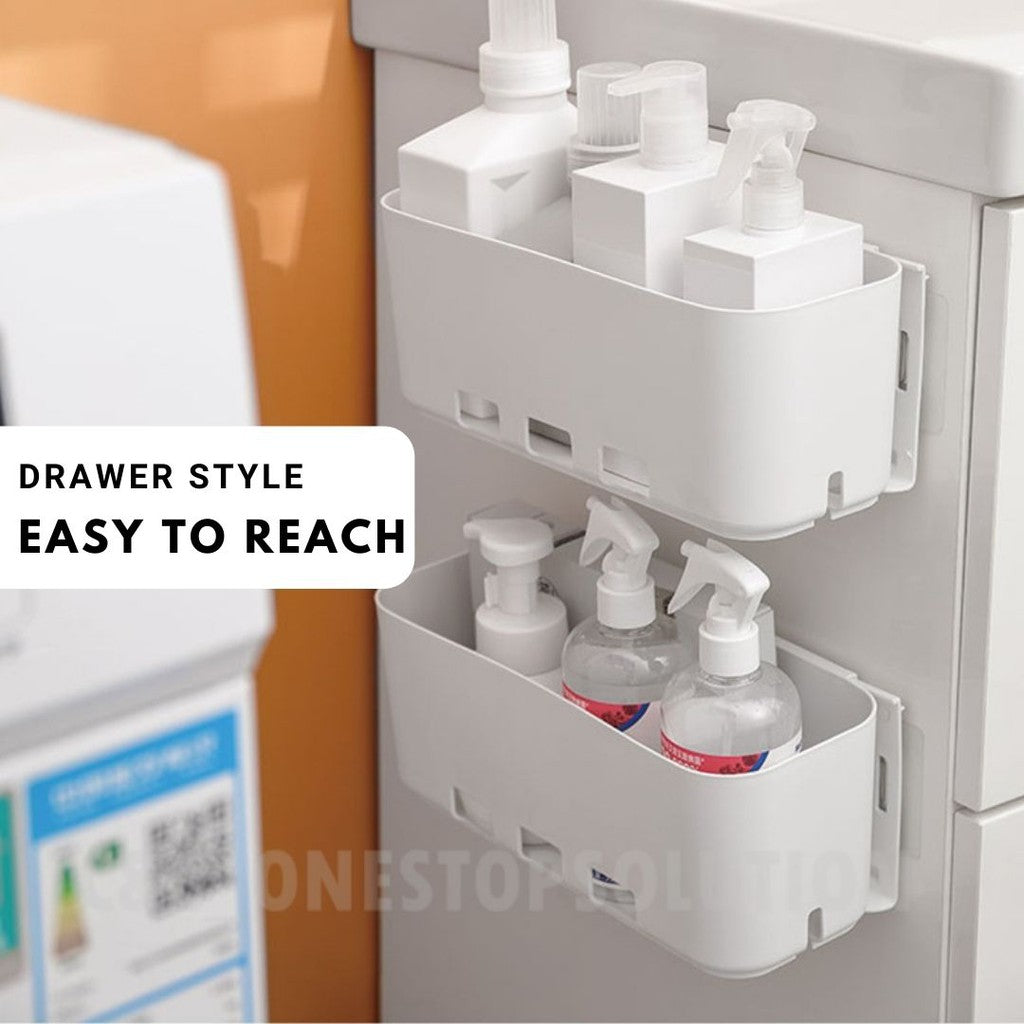 Under Cabinet Shelf Pull Out Storage Basket Multipurpose Storage Box White Wardrobe Organizer OFFICE KITCHEN BATHROOM