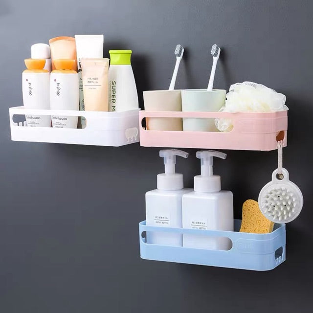 C&C 3pcs/Set Strong Suction Storage Wall Rack Bathroom Kitchen Mounted Basket Holder Rak Sabun