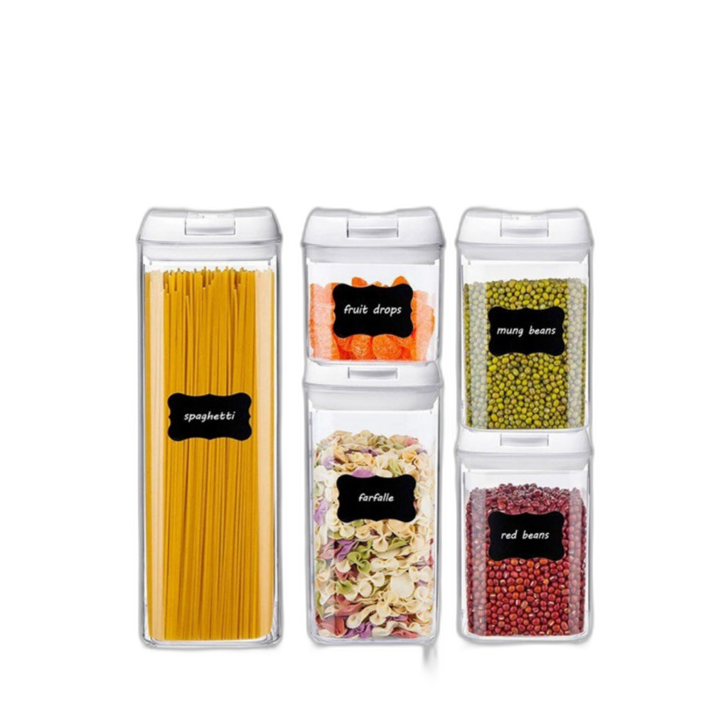 5pcs/set Stackable Airtight Twist Lock Transparent Food Storage Container Food Sealed Box Vacuum Sealed Kedap Udara