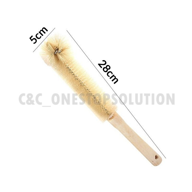 C&C Bottle Brush Cleaning Tools Berus Botol Cawan Nylon Brush Long Wooden Handle Cup Brush Baby Bottle Brush Kitchen
