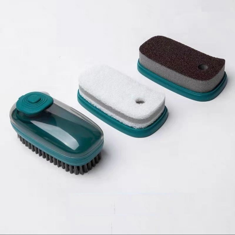 C&C Multi Function Soap Pump Brush Set Cleaning Brush Sponge And Scouring Pad Portable Shoe Brush Kitchen Brush Laundry