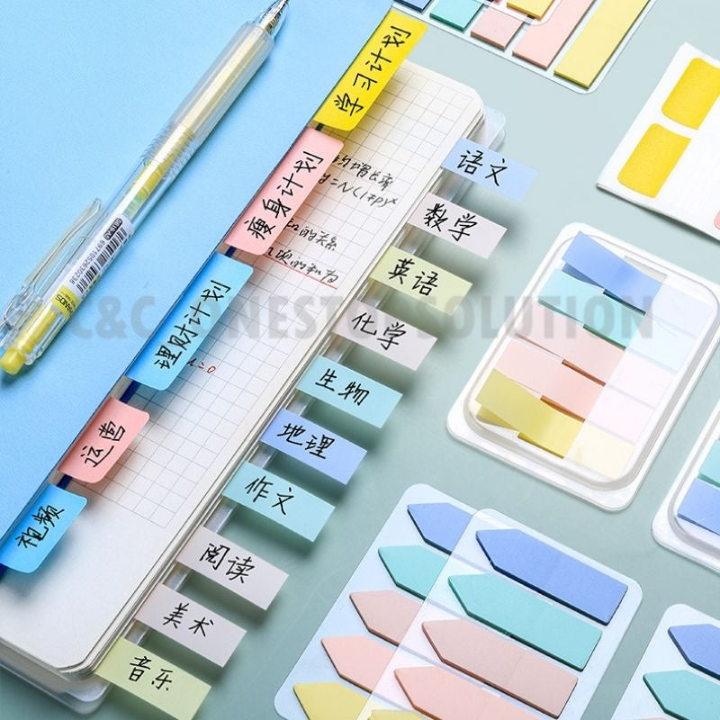 C&C 100pcs Colorful Sticky Note Memo Pad Lable Sticker Bookmarks Notepad School Office Stationery