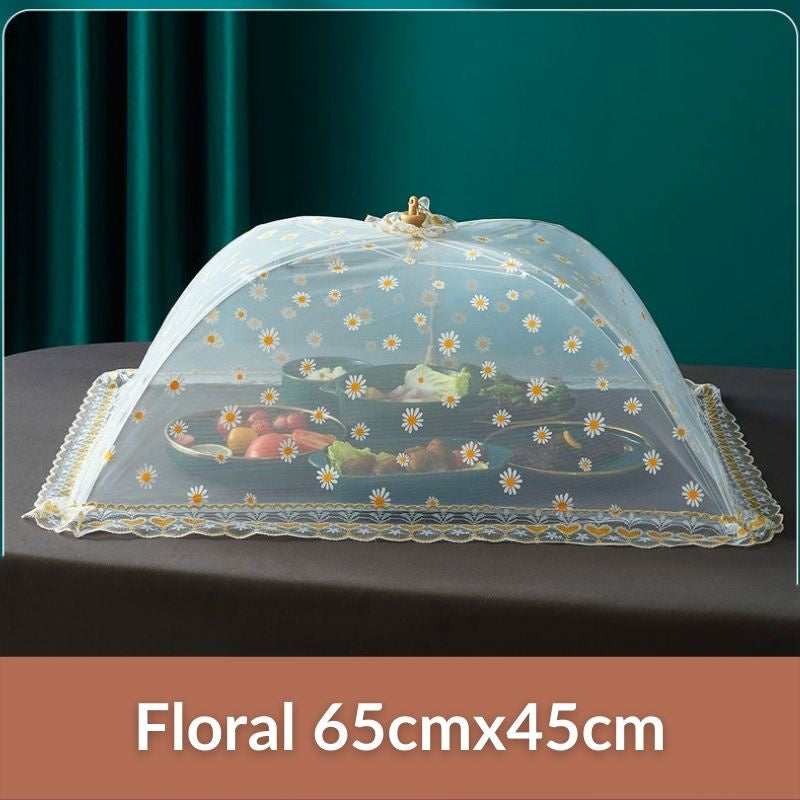 C&C Local Foldable/ Breathable Vintage Food Cover Umbrella Design Mesh Lace Tudung Saji Moden Table Dishes Cover