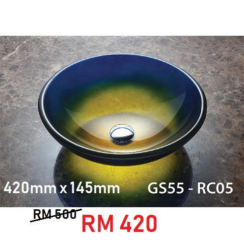 COUNTER TOP / TABLE TOP BASIN ART GLASS BASIN