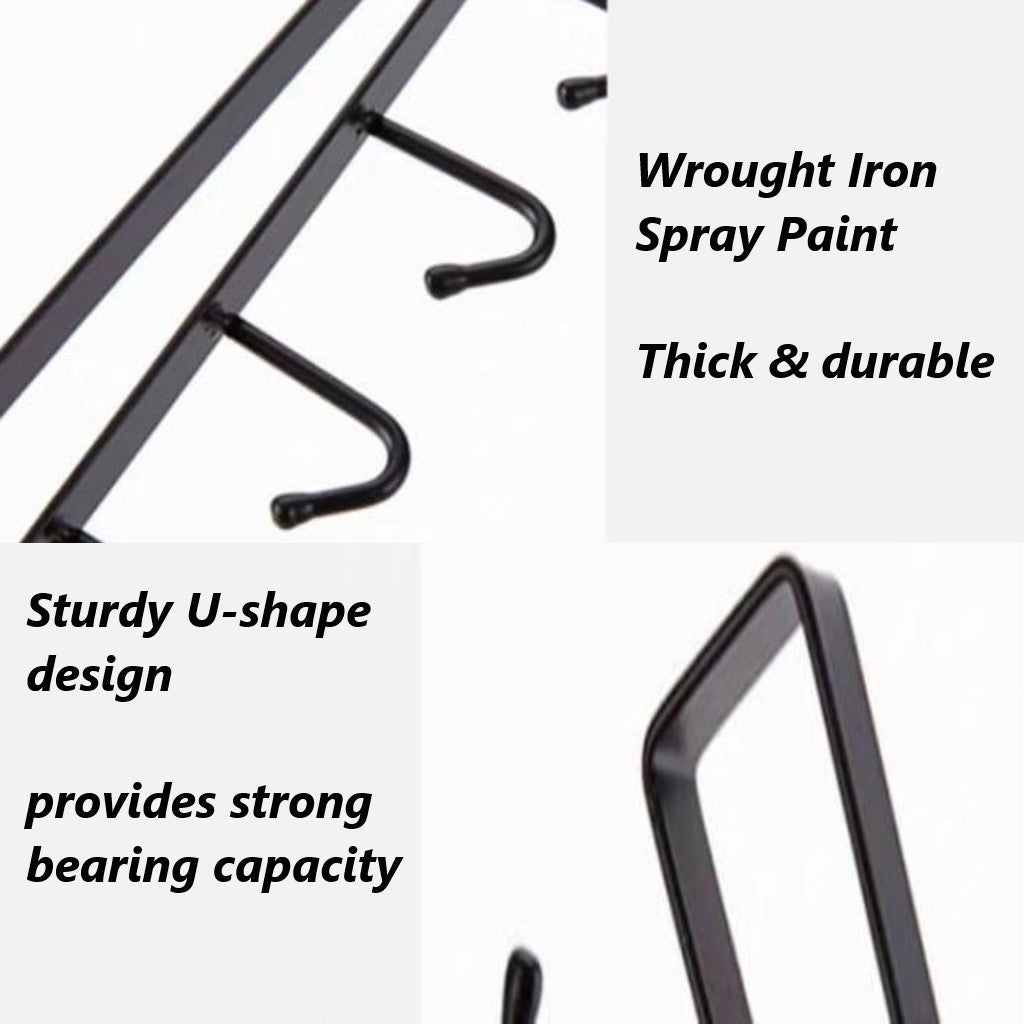 PREMIUM High Quality Steel Hook Under Cabinet 6 Hooks Hanger Under Shelf Hanging Rack Punch Free Stainless Steel