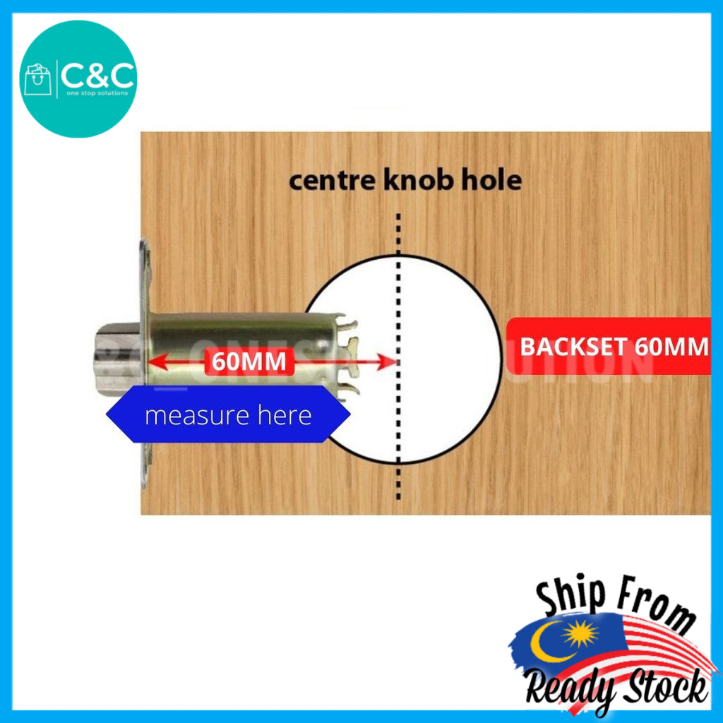 Cylindar Cylindrical Door lock Wood Door Latch Tongue 60mm