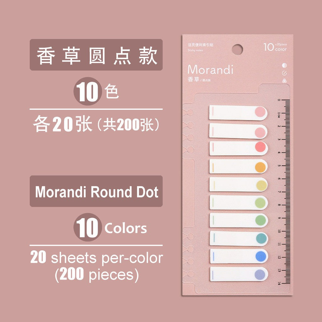 C&C Morandi Sticky Note 200pcs Colorful Memo Pad Lable Sticker Bookmarks Notepad School Office Stationery door gift