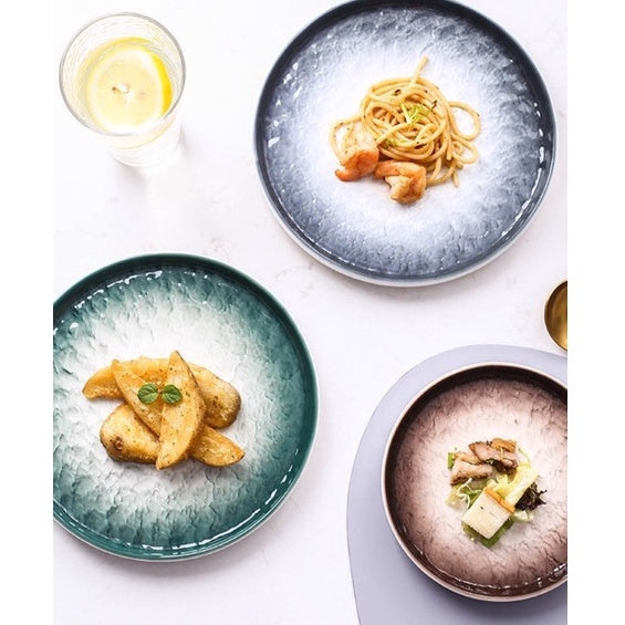 C&C INS Style Ceramic Plate Stone Texture Nordic Plate Dessert Plate Breakfast Plate Western Plate Tableware Pinggan