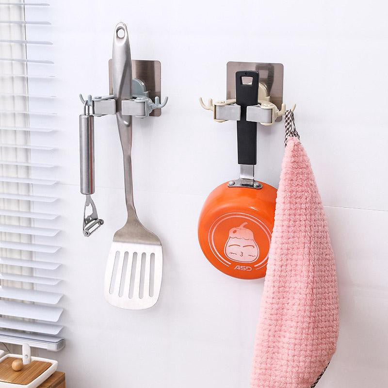 Antlers Mop Holder With Hook Hanger Mop Broom Holder Self Adhesive Sticker Wall Mounted