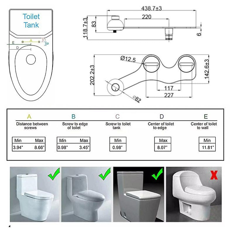 C&C Non-Electrical Bidet Toilet Seat Attachment Water Spray Modern Intelligent Water Sprayer Bathroom