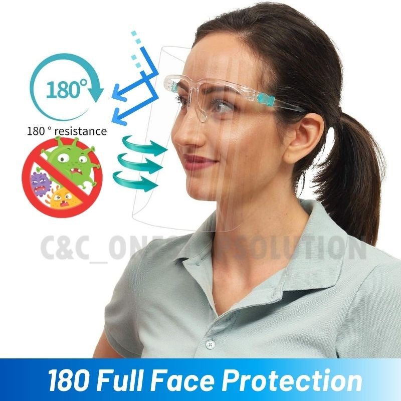 C&C Face Shield Anti Virus Face Protection Eye Protection Anti-saliva Extra Protection Anti Fog Anti Splash