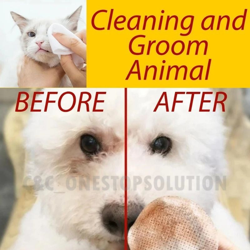 Pet Wet Tissue Stain Remover Cleaning Paper Towels for Dog Cat Eye Wet Wipes Tear Stain Remover Gentle