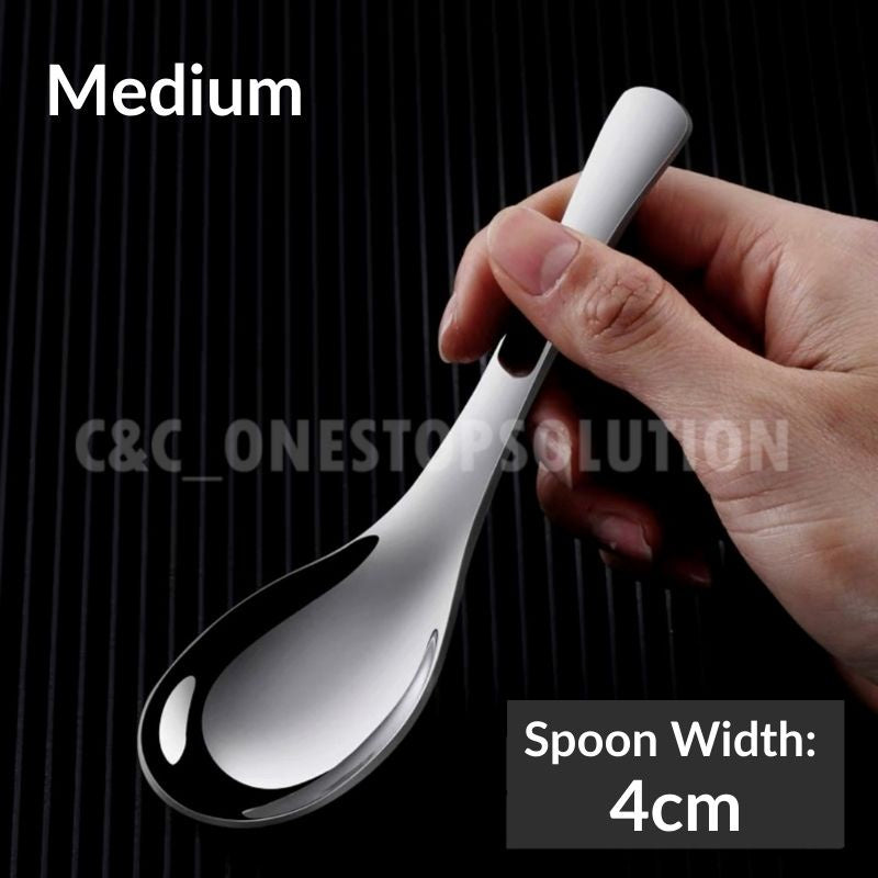 C&C SUS 304 Stainless Steel Spoon Thicken Dinner Spoon Table Spoon Dessert Spoon Tableware Cutlery Sudu Tebal Sudu Sup