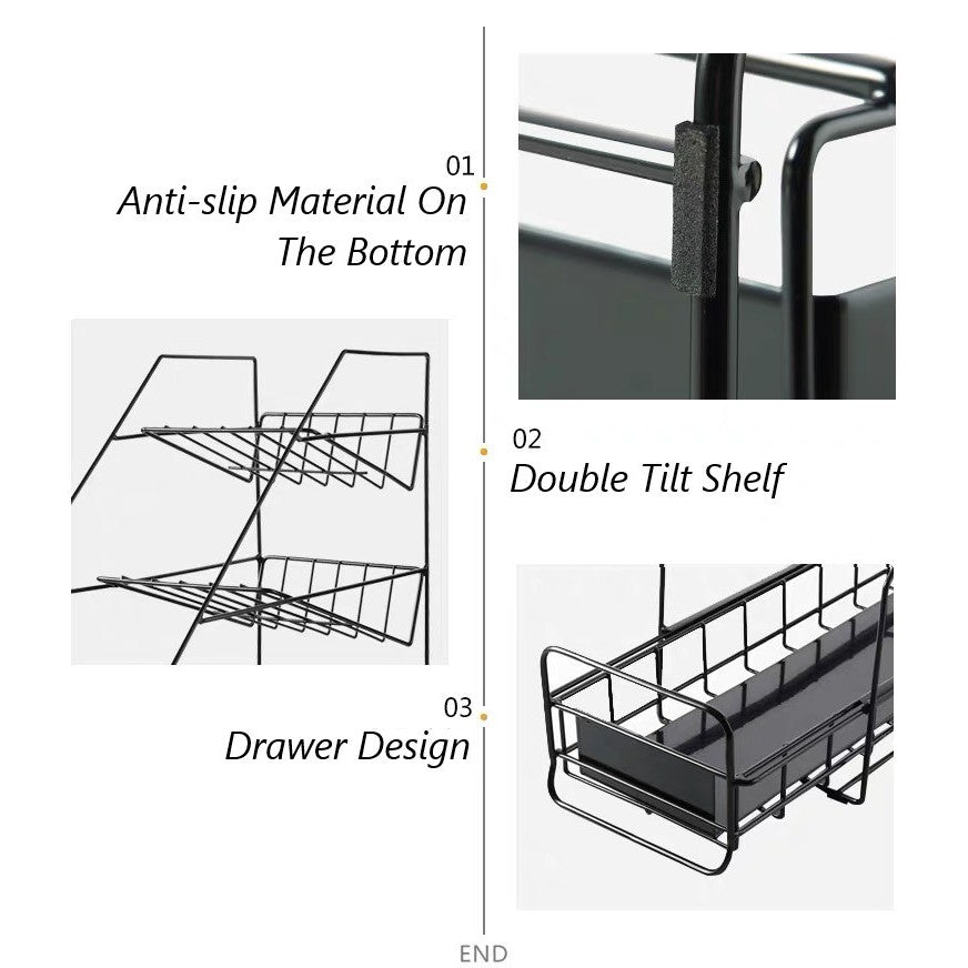3 Tiers Under Sink Pull-out Storage Rack Dapur Sinki Rak Cabinet Storage Rack Cabinet Under Sink Storage