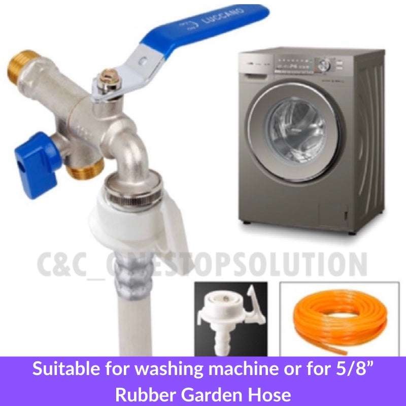 C&C TWINS Two Way Garden Faucet Tap Ball Tap Union Bib Tap  Keran Keran Taman Dua Hala TWINS