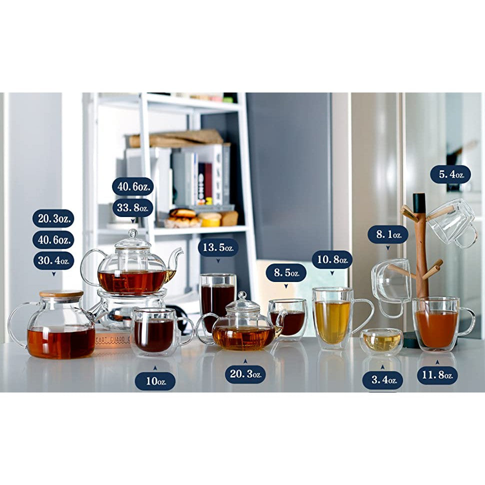 C&C PREMIUM Borosilicate Glass Tea Warmer with Candle Universal Tea Pot Warmer 5.2 inch 13 cm diameter