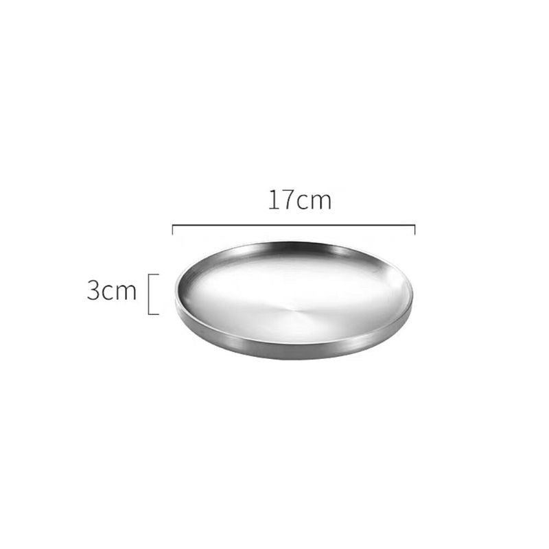 C&C Korea Stainless Steel Plate Stainless Steel Round Plate Breakfast Plate Steak Plate Dinner Plate Dessert Plate