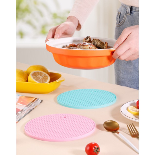 LARGE Silicone Heat Resistant Mat Trivet Pad Multipurpose Non-Slip Hot Pads for Kitchen Potholders Honeycomb