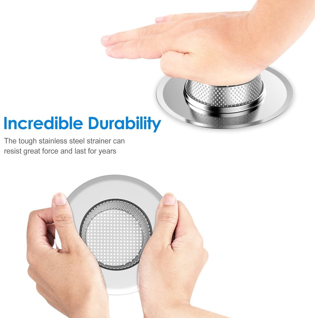 C&C Stainless Steel Sink Garbage Strainer Filter Waste Thick Drainage Hole Strainer Penapis Sampah for Kitchen Sinks