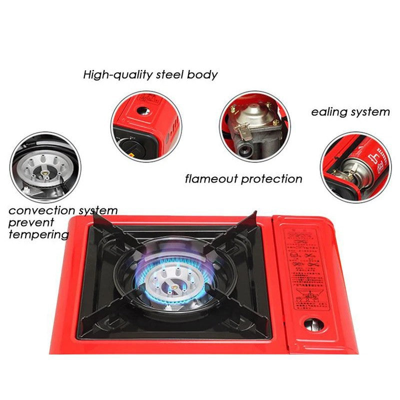 Portable Steamboat Gas Stove Cooker Stove Portable Butane Gas Burner with Carrying Case For Steamboat Picnic Camping