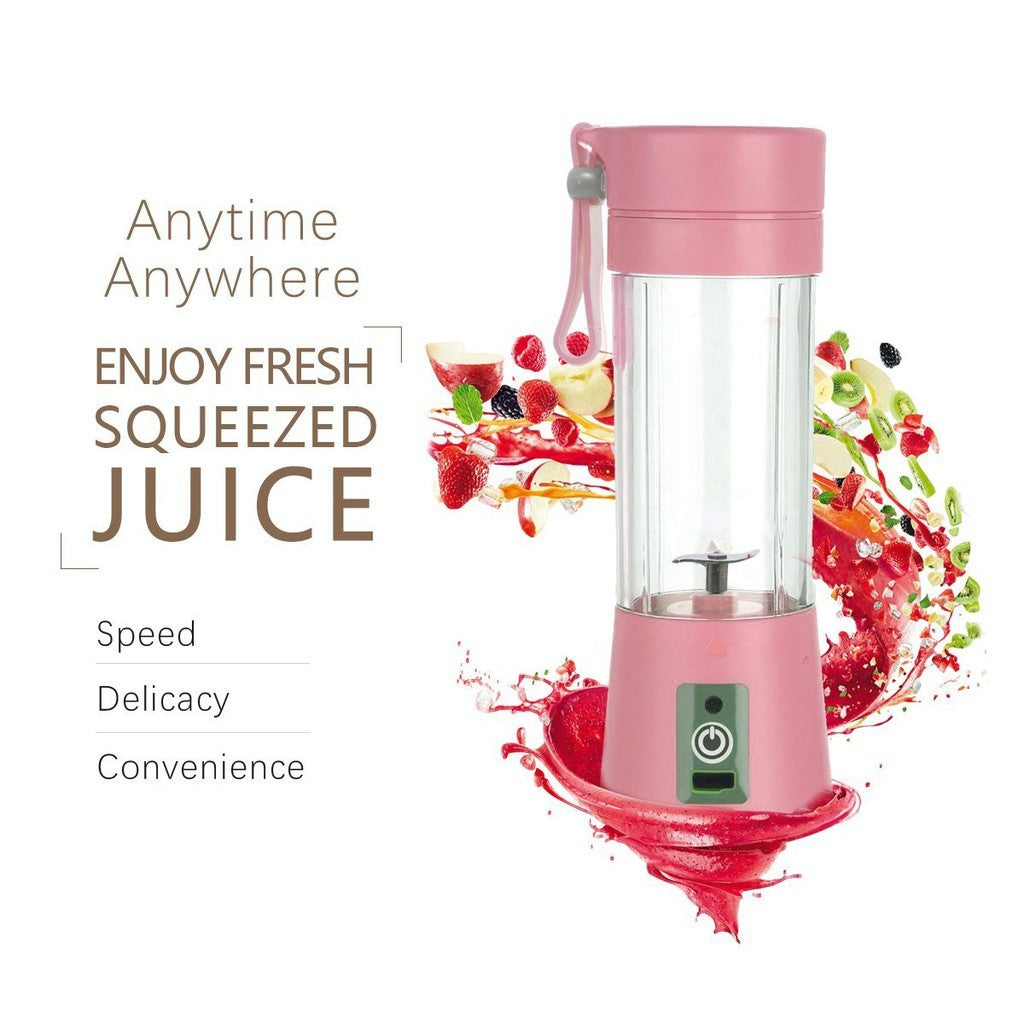 2 Blades Juicer USB Portable Electric Fruit Juicer Cup Bottle Mixer Rechargeable Juice Blender 380ml