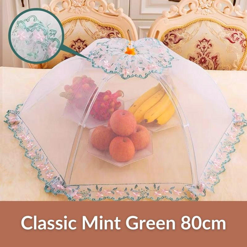 C&C Local Foldable/ Breathable Vintage Food Cover Umbrella Design Mesh Lace Tudung Saji Moden Table Dishes Cover