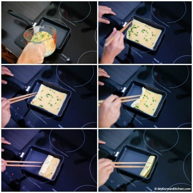 Kitchen Japanese-style Jade Burned Square Mini Non-stick Pan Thick Egg Burning Maifan Stone Small Frying Pan Fried Egg