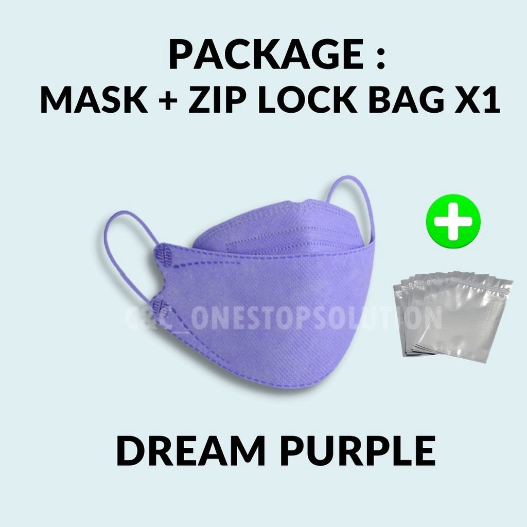 C&C PREMIUM Adult KF94 4Ply Face Mask Earloop Fish Mask Disposable Protective Anti Dust Fine Dust Black Mask 3D Mask