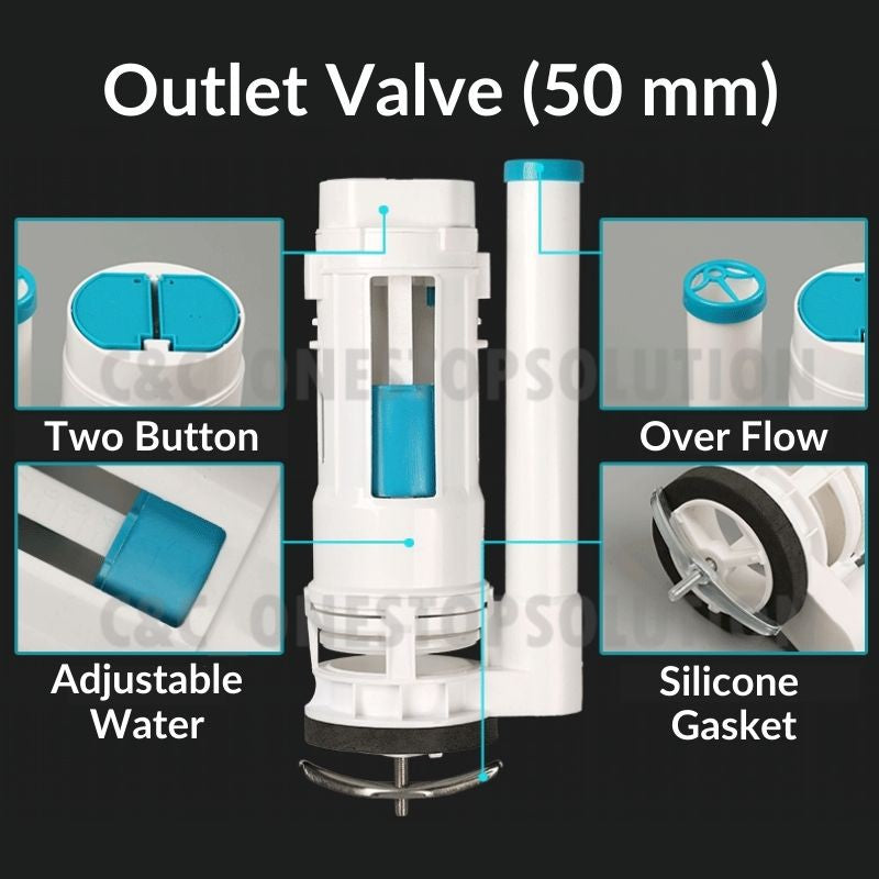 WATER SAVING Cistern Flush Valve Set w/ Adjustable Syphon Valve Toilet Cistern Water Inlet Control Bathroom Fitting