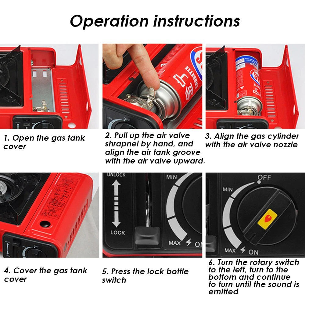 Portable Steamboat Gas Stove Cooker Stove Portable Butane Gas Burner with Carrying Case For Steamboat Picnic Camping