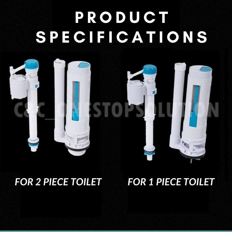 WATER SAVING Cistern Flush Valve Set w/ Adjustable Syphon Valve Toilet Cistern Water Inlet Control Bathroom Fitting