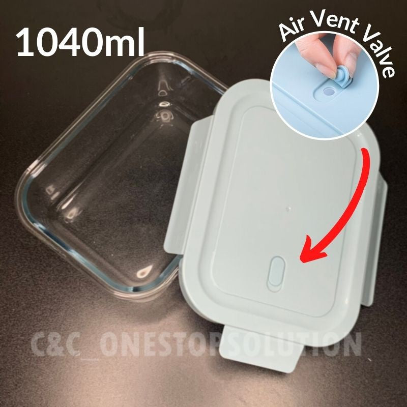 Air-Tight Rectangular Tupperware Microwave Heat Resistant Borosilicate Glass Container Food Storage Lunch Box Glasslock