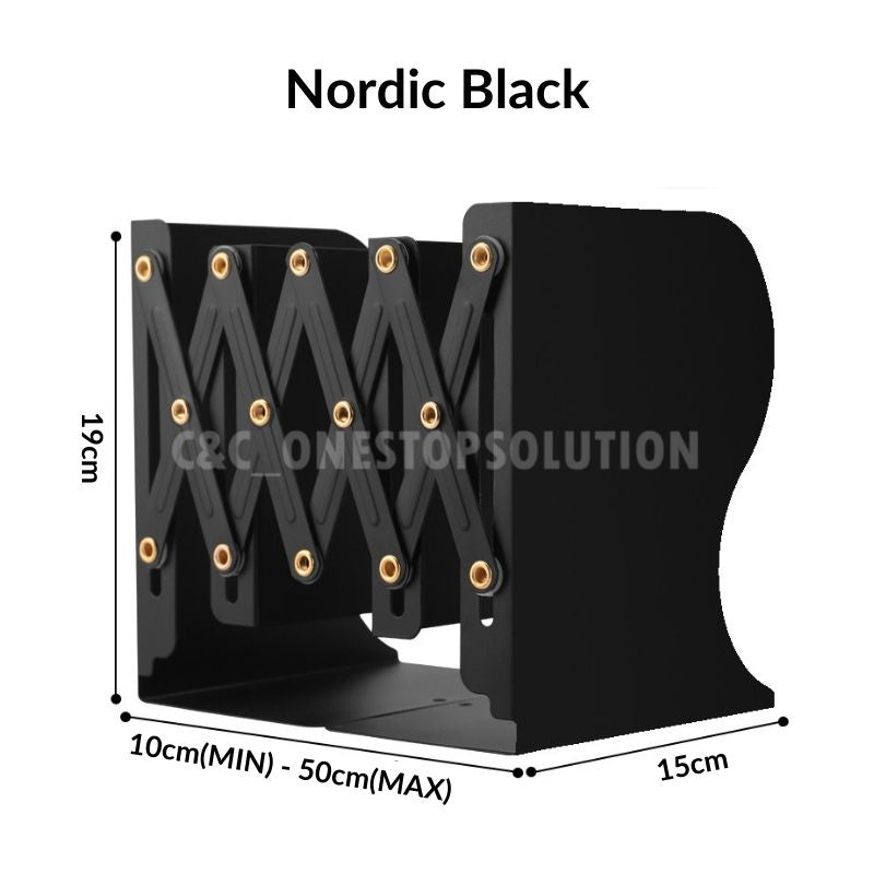 C&C Expandable Book Stand Adjustable Bookshelf Book Rack Support Stand Office Accessories Study Office Storage Rak Buku
