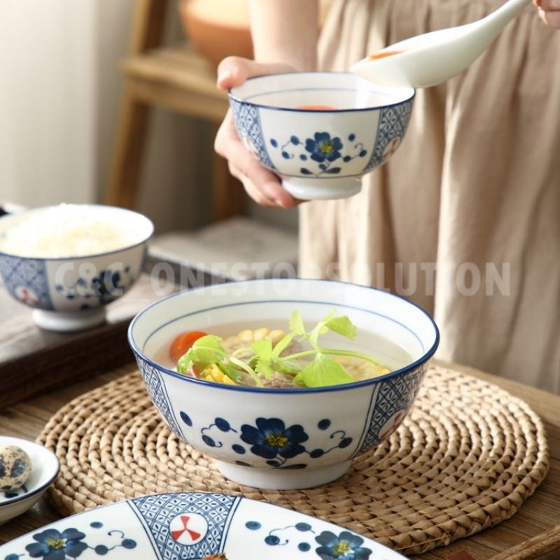 Nordic Japanese Style Ceramic Bowl/ Dining Bowl/ Soup Bowl/ Big Bowl 20cm 038
