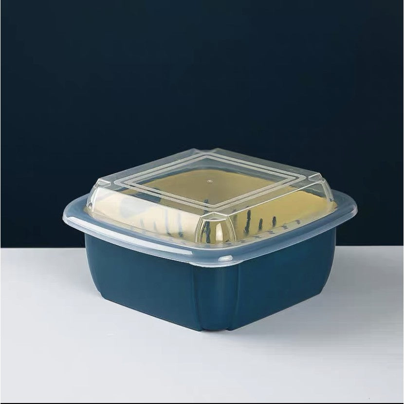 Drainage Storage Box Kitchen Refrigerator Household Storage Box Multifunctional Double-layer Drain Fresh-Keeping Box