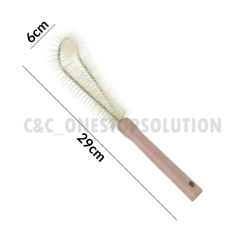 C&C Bottle Brush Cleaning Tools Berus Botol Cawan Nylon Brush Long Wooden Handle Cup Brush Baby Bottle Brush Kitchen