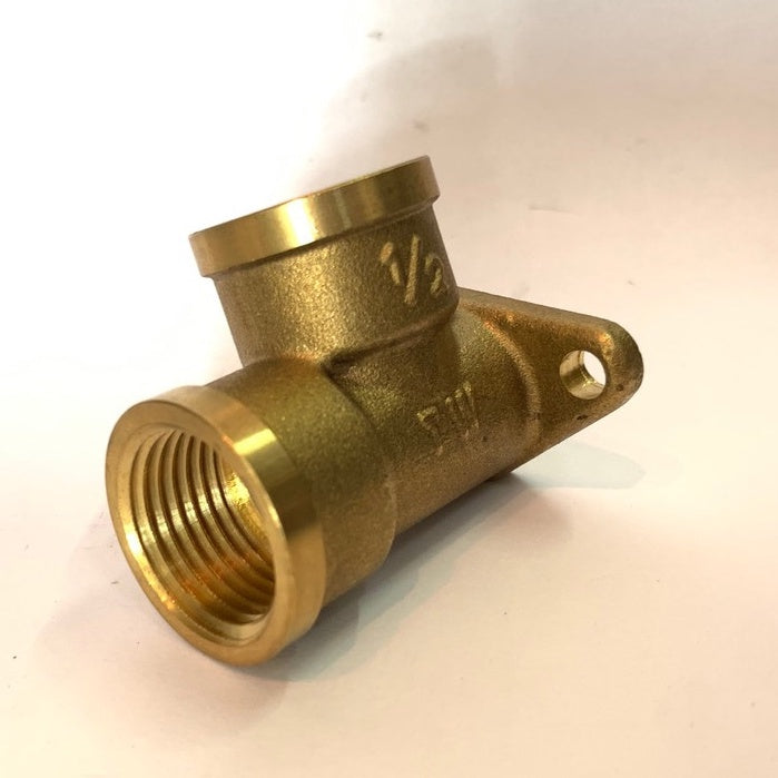 Brass Wall Plated 1/2 Inches Threaded Elbow Silver Copper
