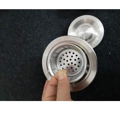 C&C SUS304 Stainless Steel Waste With Filter Trap Strainer 110mm Sisa Keluli Tahan Karat Perangkap Penapis