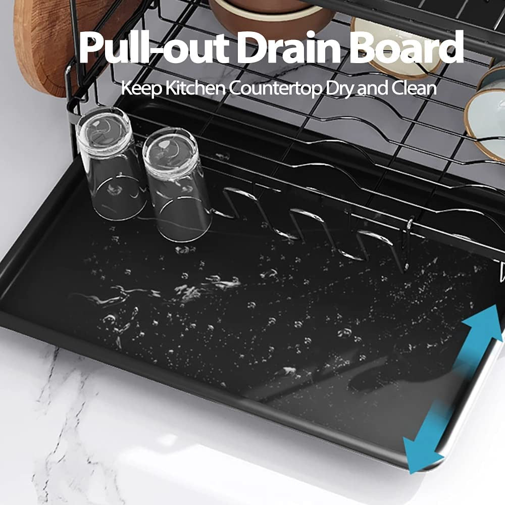 C&C PREMIUM 2 Tier Dish Rack Rak Pinggan Dish Drainer Stainless Steel Rak Pengering Pinggan Organizers